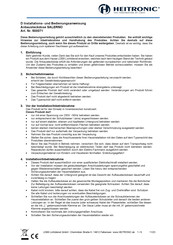 Heitronic SALERNO Installation And Operating Instructions Manual