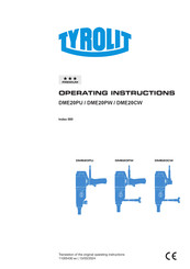 TYROLIT Hydrostress DME19DP Operating Instructions Manual