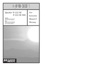Sunrise Medical Quickie P-222 SE User Instruction Manual & Warranty