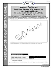 Curtis Yanmar 1YANSARRAK Installation & Owner's Manual
