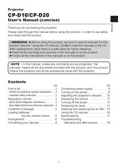Hitachi CP-D20 User Manual