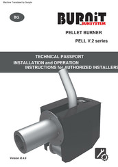 Sunsystem BURNiT PELL V.2 Series Installation And Operation Instructions For