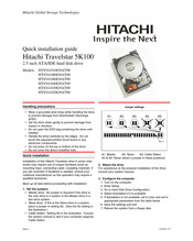 Hitachi Travelstar 5K100-60 Quick Installation Manual