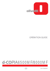 Olivetti d-Copia 8000MF Operation Manual