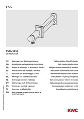 KWC F5SM1012 Installation And Operating Instructions Manual