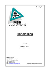 MSH equipment GYS 021952 User Manual