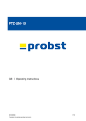 Probst FTZ-UNI-15 Operating Instructions Manual