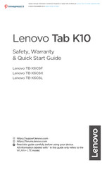 Lenovo ZA8T0014GB Safety, Warranty & Quick Start Manual