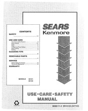 Sears Kenmore 9114012190 Use, Care, Safety Manual