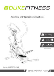 Duke Fitness DU-STEPPER PLUS Assembly And Operating Instructions Manual
