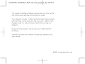 Honda MSX125A 2023 Manual