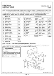 ROOMS TO GO I820-40 Assembly Instructions Manual