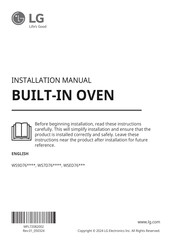 LG WS7D76 Series Installation Manual