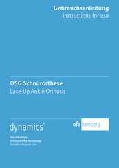 OFA dynamics Lace-Up Ankle Orthosis Instructions For Use Manual