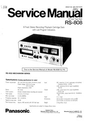 Panasonic RS-808 Service Manual