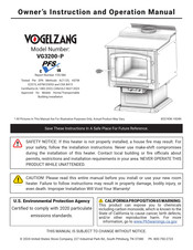 United States Stove Company VOGELZANG VG3200-P Owner’s Instruction And Operation Manual