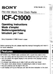 Sony ICF-C1000 Operating Instructions Manual