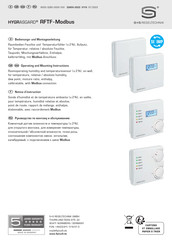 S+S Regeltechnik HYGRASGARD RFTF -Modbus Operating And Mounting Instructions Manual