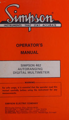 Simpson 462 Operator's Manual