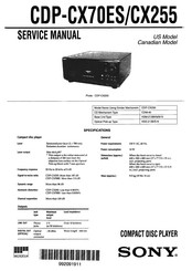 Sony CDP-CX255 Service Manual