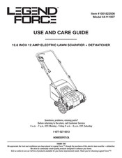 LEGEND FORCE 1001822936 Use And Care Manual