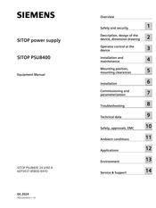 Siemens SITOP PSU8400 Equipment Manual