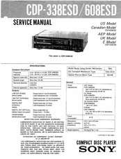 Sony CDP-608ESD - Compact Disc Player Service Manual