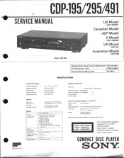 Sony CDP-295 Service Manual