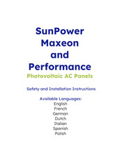 SunPower SPR-P7-450-BLK-E10-AC Safety And Installation Instructions Manual