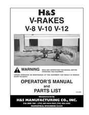 H&S V-8 Operator's Manual And Parts List