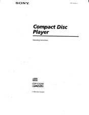 Sony CDP-CX205 Operating Instructions Manual