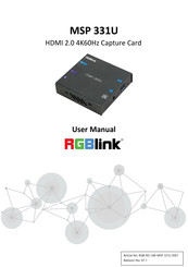 RGBlink MSP 331U User Manual