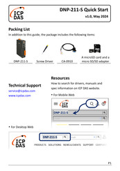 Icp Das Usa DNP-211-S Quick Start