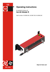 Haug Air Line Ion-Air blower E Operating Instructions Manual