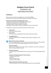 Gallagher 090501 Installation And Operating Instructions Manual