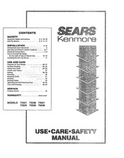 Sears KENMORE 73521 Use And Care And Safety Manual