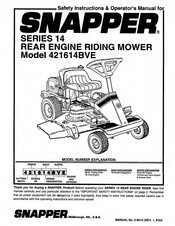 Snapper 421614BVE Operator's Manual
