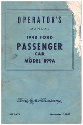 Ford 899A 1948 Operator's Manual
