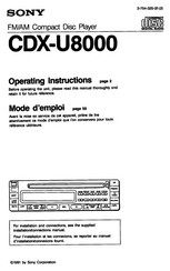 Sony CDX-U8000 Operating Instructions Manual