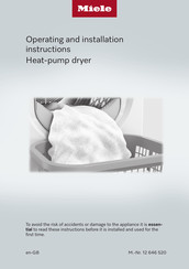 Miele PDR 1108 HP SmartBiz Operating And Installation Instructions