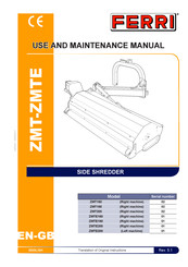 FERRI ZMT Use And Maintenance Manual