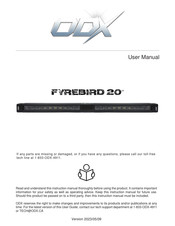 SAE ODX FYREBIRD 20 User Manual