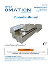 Opex OMATION Envelopener 210 Series Operator's Manual