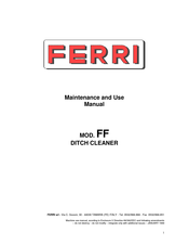 FERRI FF45 Maintenance And Use Manual