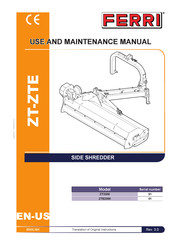 FERRI ZTE2300 Use And Maintenance Manual