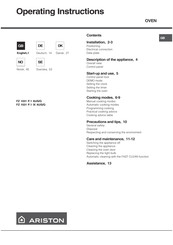 Ariston FZ 1031 P.1 AUS/G Operating Instructions Manual