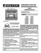 Superior B-600CEP Homeowner's Care And Operation Instructions