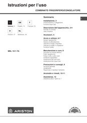 Ariston MBL 1911 FA Operating Instructions Manual