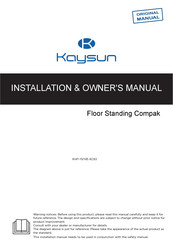 Kaysun Compak KHP-15/185 ACS3 Installation & Owner's Manual