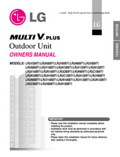 LG MULTI V PLUS LRUC1209T1 Owner's Manual